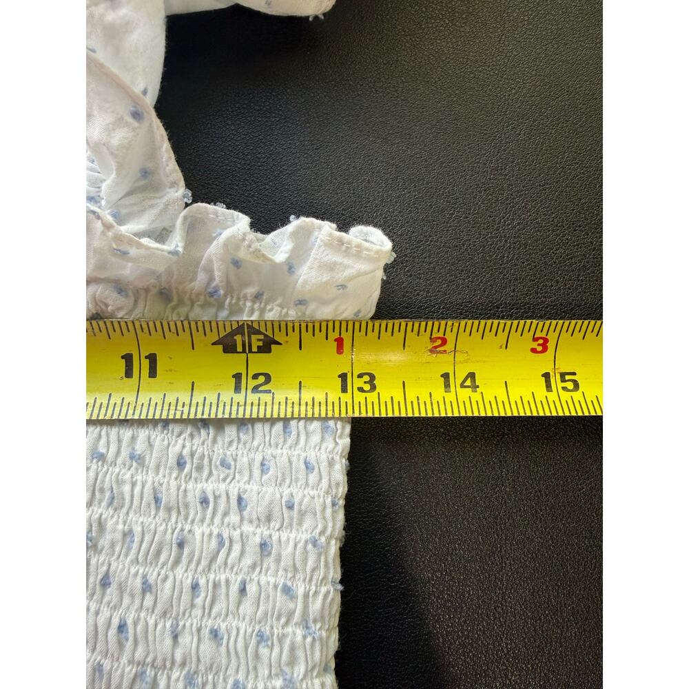 Hill House Ellie Nap Dress Blue Swiss Dot White Smocked Midi Size XS - Picture 9 of 10